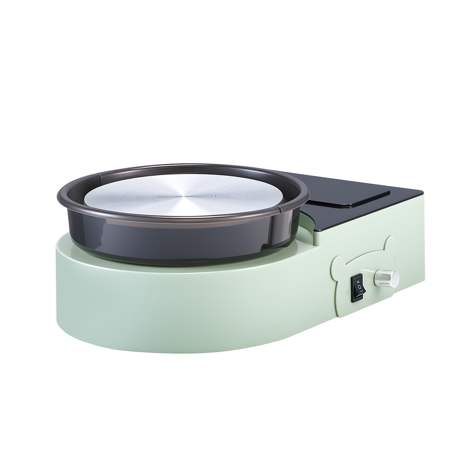 VEVOR Mini Torno de Cerámica, Plato Giratorio de 158 mm Rotación Hacia Adelante/Atrás Velocidad Ajustable, Torno de Arcilla Eléctrico con Herramientas para Moldear Arcilla para Niños Adultos, Verde