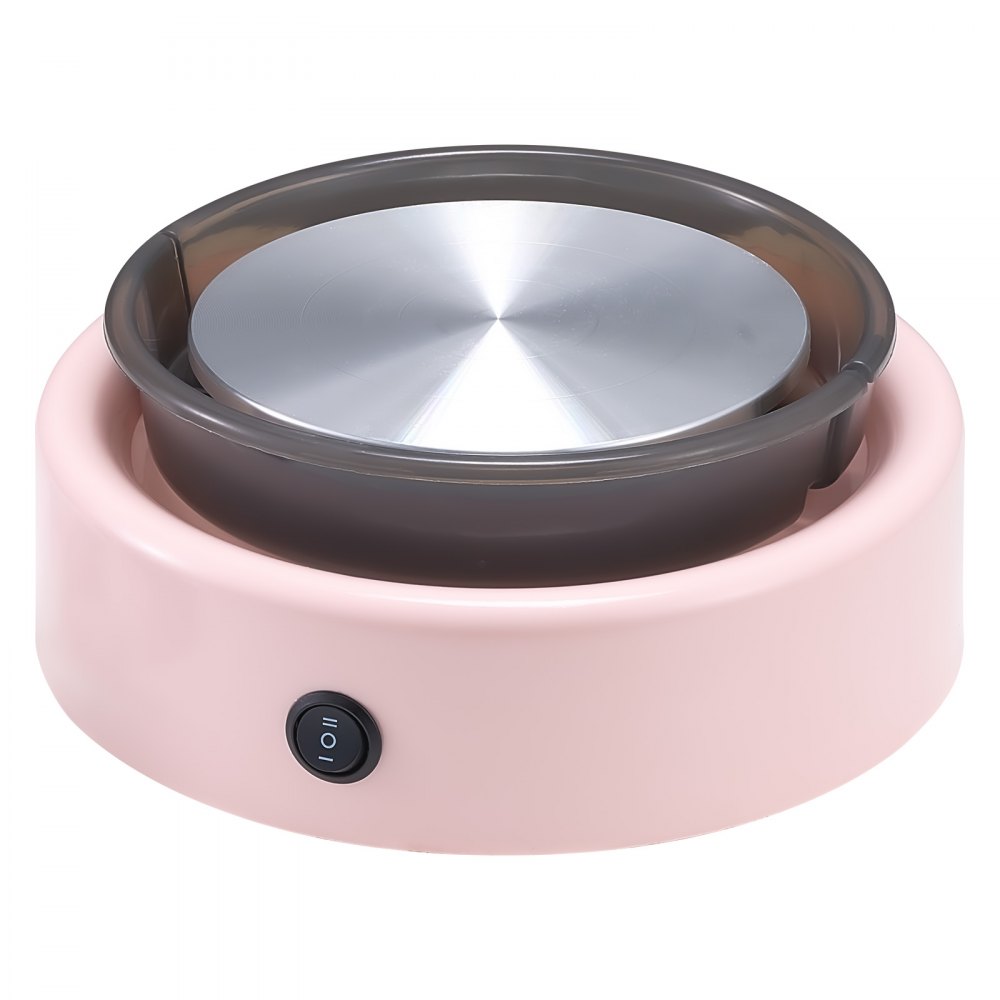 VEVOR Mini Torno de Cerámica, Plato Giratorio de 158 mm Rotación Hacia Adelante/Atrás Velocidad Ajustable, Torno de Arcilla Redondo Eléctrico con Herramientas para Moldear Arcilla para Niños, Rosa
