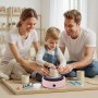 VEVOR Mini Torno de Cerámica, Plato Giratorio de 158 mm Rotación Hacia Adelante/Atrás Velocidad Ajustable, Torno de Arcilla Redondo Eléctrico con Herramientas para Moldear Arcilla para Niños, Rosa