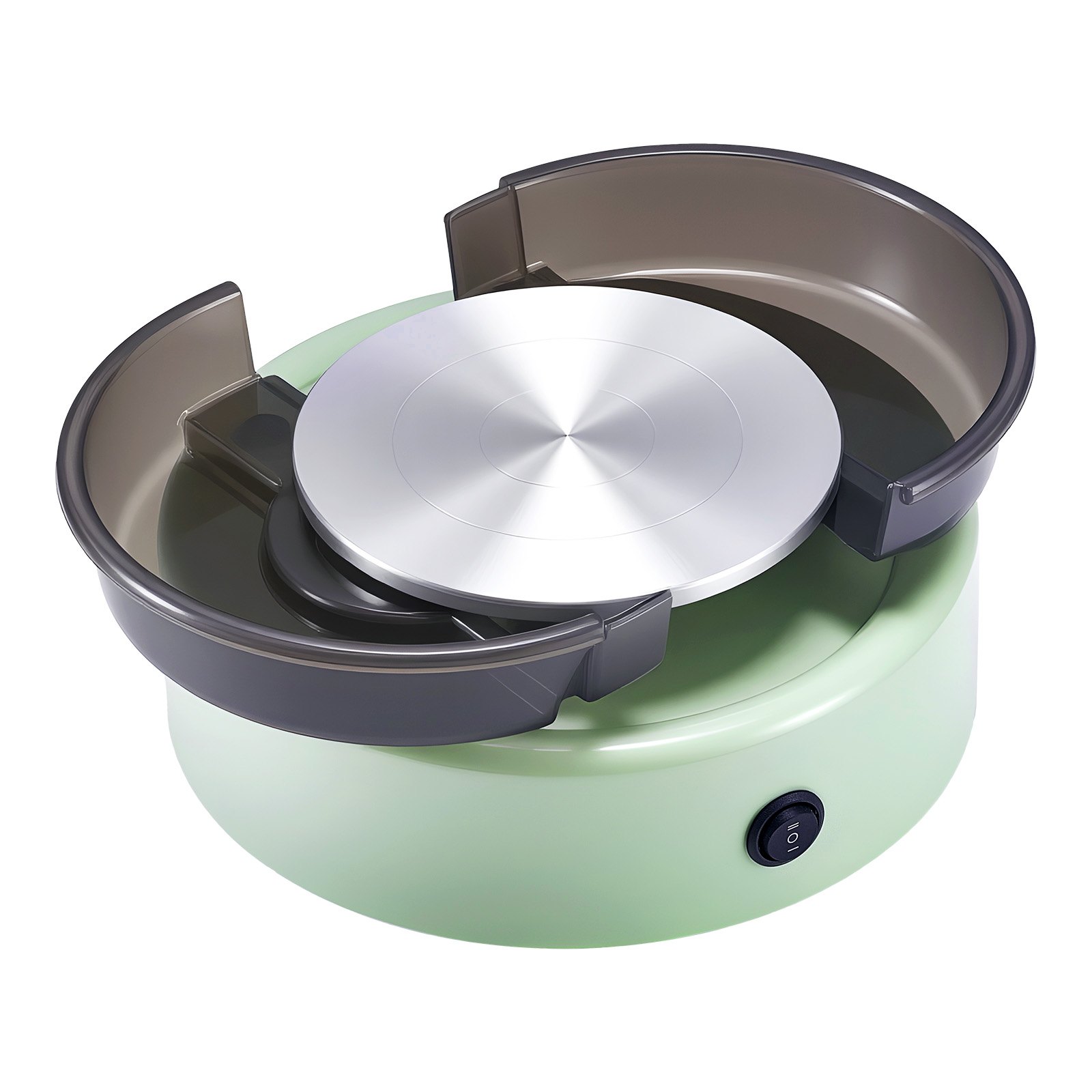 VEVOR Mini Torno de Cerámica, Plato Giratorio de 158 mm Rotación Hacia Adelante/Atrás Velocidad Ajustable, Torno de Arcilla Redondo Eléctrico con Herramientas para Moldear Arcilla para Niños, Verde