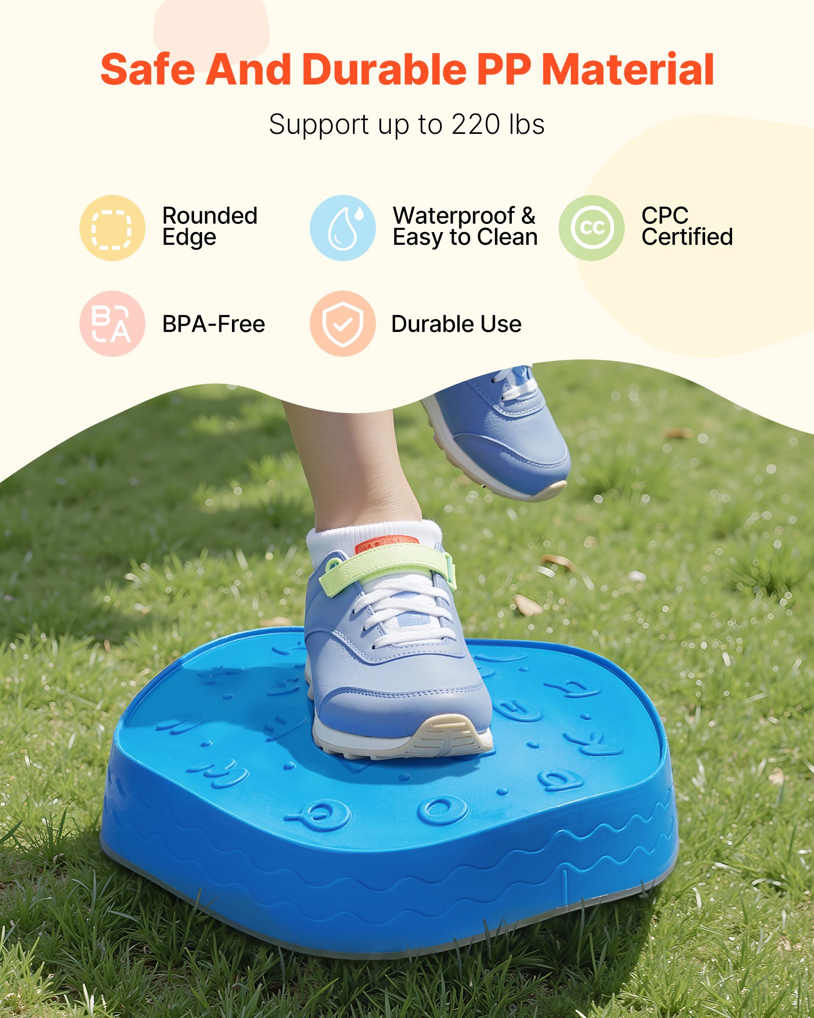 VEVOR 5 PCS Piedras para Escalones de Equilibrio Polígono Geométrico para Niños Piedras para Saltar para Niños Juego de Coordinación de Carrera de Obstáculos para Niños de 3 Años en Adelante