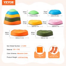 VEVOR 6 PCS Piedras para Escalones de Equilibrio Polígono Geométrico para Niños