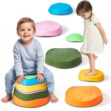 VEVOR 6 PCS Piedras para Escalones de Equilibrio Polígono Geométrico para Niños