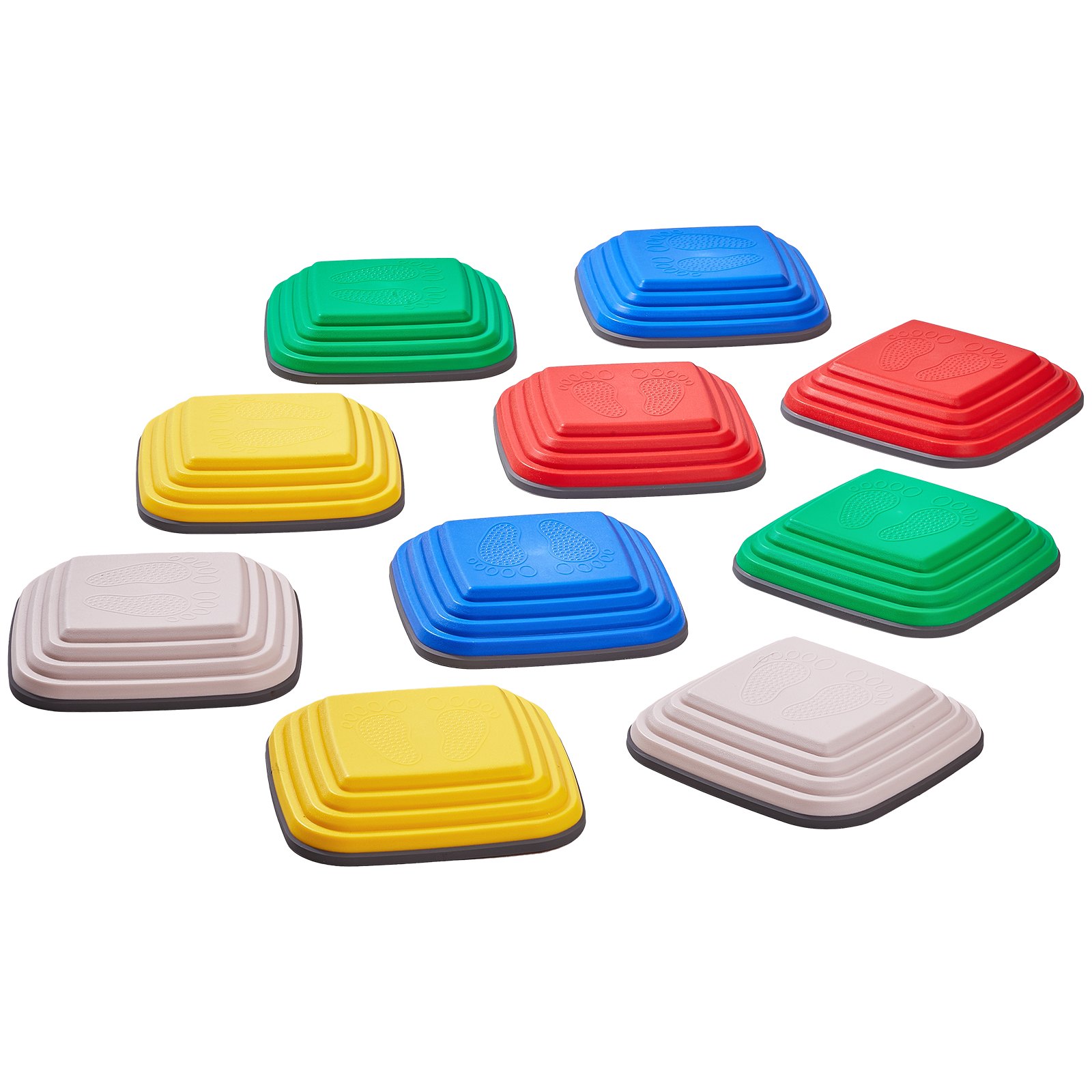 VEVOR 10 PCS Piedras para Escalones de Equilibrio Cuadrado Geométrico para Niños Piedras para Saltar para Niños Juego de Coordinación de Carrera de Obstáculos para Niños de 3 Años en Adelante