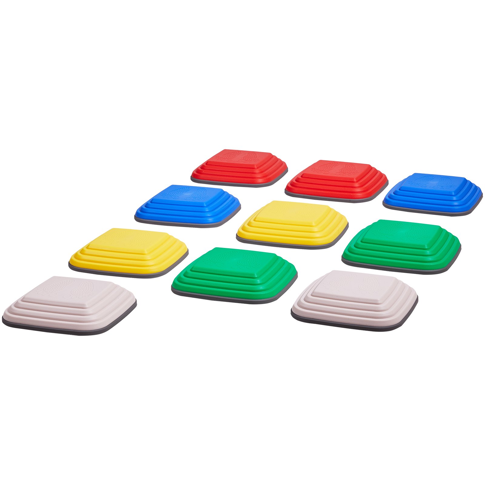 VEVOR 10 PCS Piedras para Escalones de Equilibrio Cuadrado Geométrico para Niños Piedras para Saltar para Niños Juego de Coordinación de Carrera de Obstáculos para Niños de 3 Años en Adelante