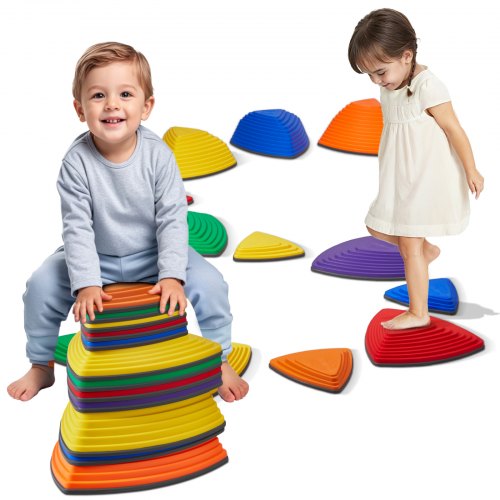VEVOR 12 PCS Piedras para Escalones de Equilibrio Triángulo Geométrico para Niño