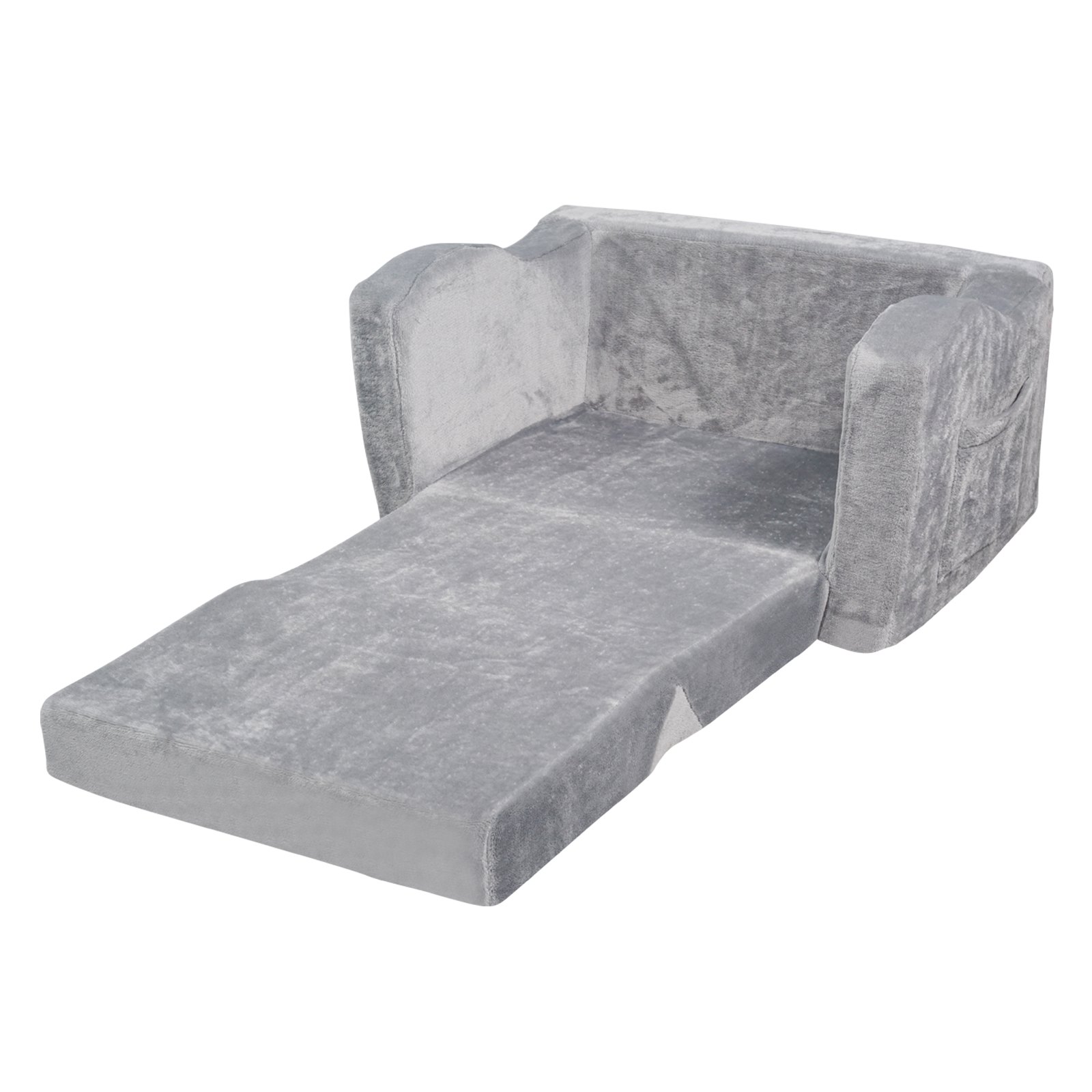 VEVOR Silla de Bebé Plegable 2 en 1, Sofá Cama para Niños Pequeños, Sofá de Espuma Suave y Cómodo, Tumbona Convertible para Bebés, Asiento de Silla para Niños, Gris, 1040 x 580 x 320 mm, Carga 20kg