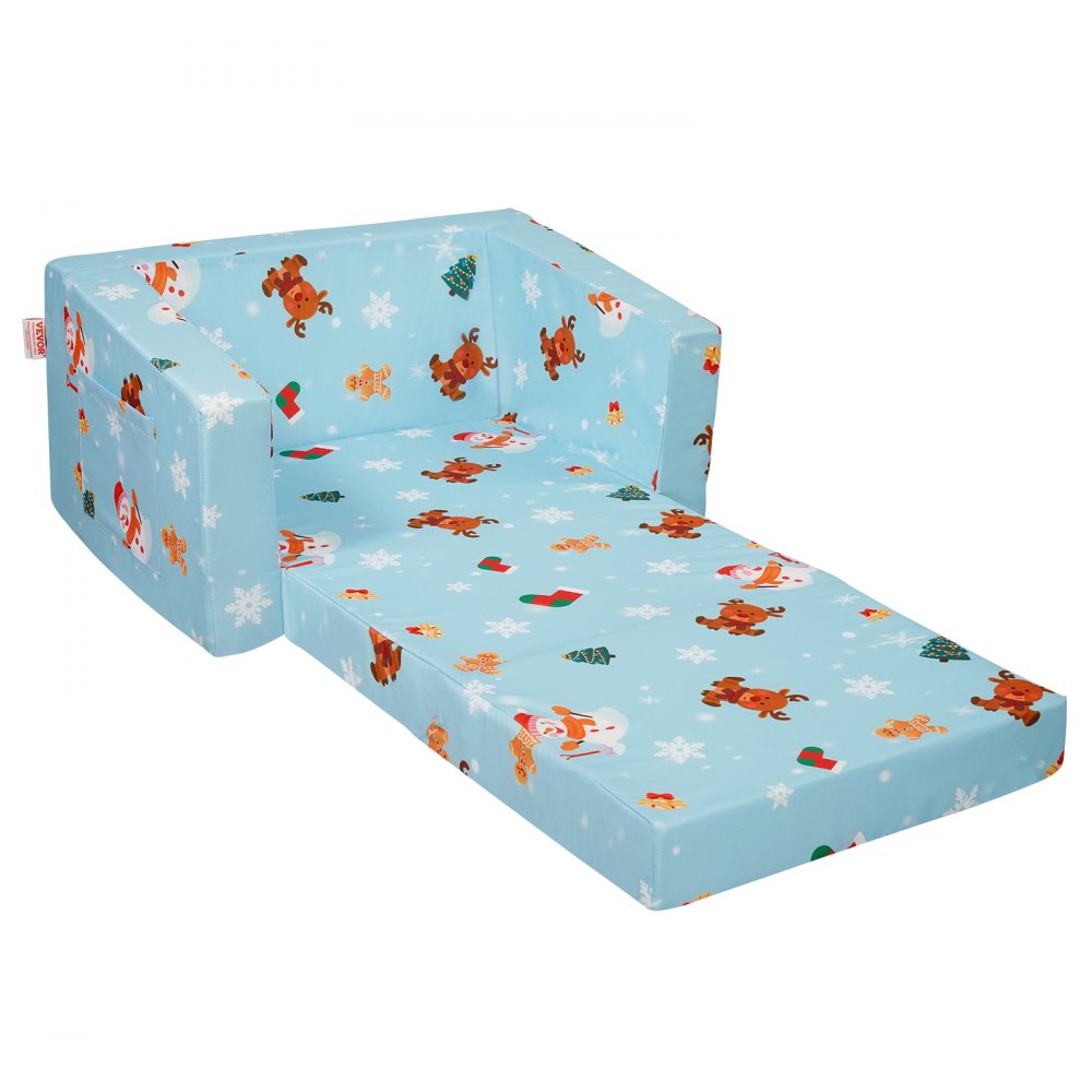 VEVOR Silla de Bebé Plegable 2 en 1, Sofá Cama para Niños Pequeños, Sofá de Espuma Suave y Cómodo, Tumbona Convertible para Bebé, Asiento de Silla con Dibujos Animados, Rosa, 1040 x 580 x 320 mm