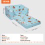 VEVOR Silla de Bebé Plegable 2 en 1, Sofá Cama para Niños Pequeños, Sofá de Espuma Suave y Cómodo, Tumbona Convertible para Bebé, Asiento de Silla con Dibujos Animados, Rosa, 1040 x 580 x 320 mm