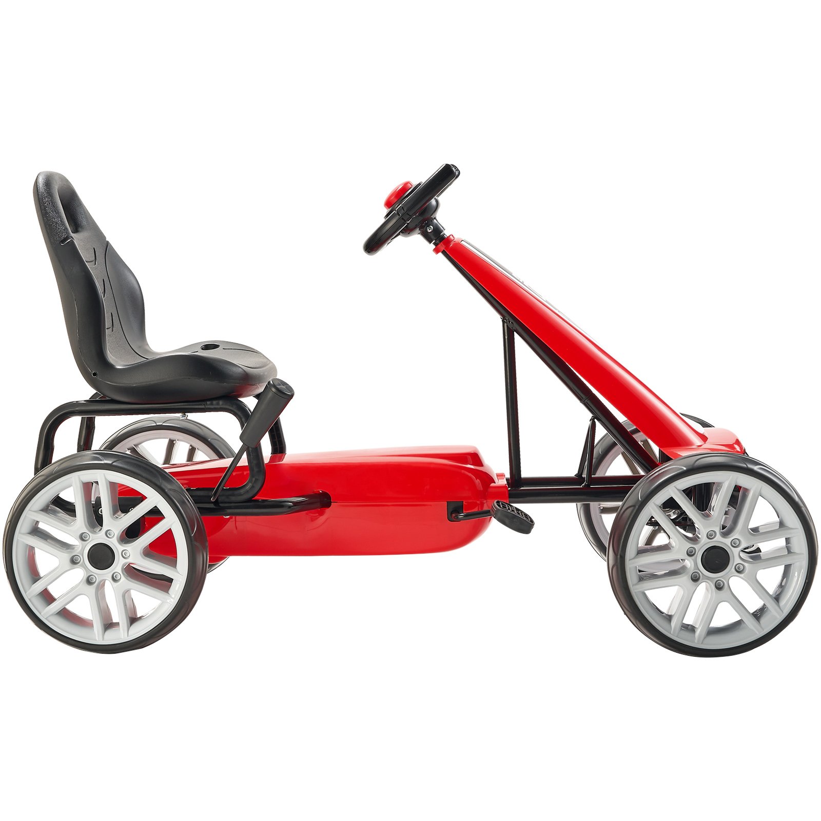 VEVOR Carrito de Pedales para Niños con 4 Ruedas, Carga Máxima de 49,9 KG Rojo