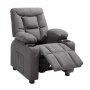 VEVOR Sillón Relax Reclinable para Niños, Sofá Infantil, Reposapiés y Respaldo Ajustable de 107° a 126°, 2 Portavasos y 4 Bolsillos para Almacenamiento, Butaca para Salón Lectura Siesta, Color Gris