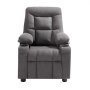 VEVOR Sillón Relax Reclinable para Niños, Sofá Infantil, Reposapiés y Respaldo Ajustable de 107° a 126°, 2 Portavasos y 4 Bolsillos para Almacenamiento, Butaca para Salón Lectura Siesta, Color Gris