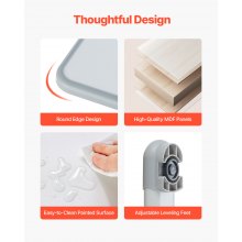 VEVOR Juego de Mesa y Silla de Estudio para Niños con Lámpara de Mesa, Gris
