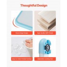 VEVOR Juego de Mesa y Silla de Estudio para Niños con Lámpara de Mesa, Azul