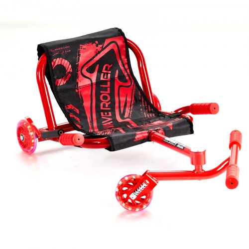 VEVOR Patinete de Pedales de 960x440x285 mm Carga de 60 kg Patinete de Deriva Menear Movimiento de Pies en Zigzag para Superficies Duras en Interiores y Exteriores, para Niños de 4 Años y Mayor, Rojo
