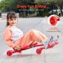 VEVOR Patinete con Pedales Menear Carga 60 kg para Niños a Partir de 4 Años Rojo