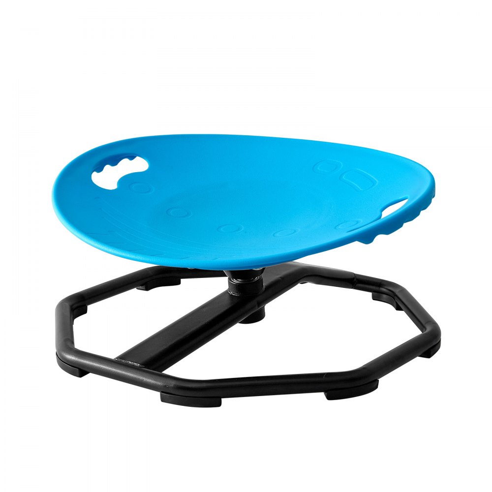 VEVOR Silla Giratoria Sensorial para Autismo Taburete Giratorio para Niños, para Mejorar la Coordinación Corporal y Entrenar el Equilibrio, Carga 50 kg, con Asas de Seguridad, Redondo Azul, 2-6 Años