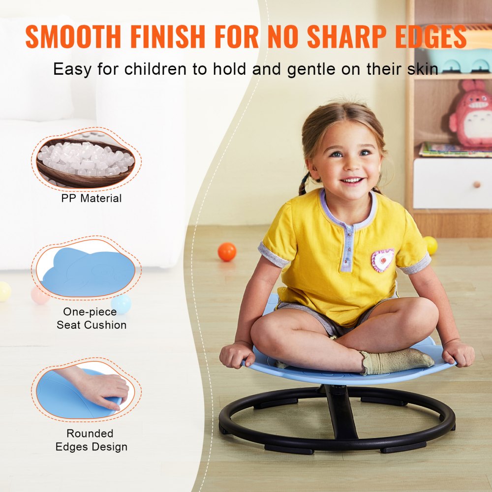 VEVOR Silla Giratoria de 360° para Niños con Forma de Elefante, Capacidad de 100 kg, Silla Sensorial con Base de Metal Antideslizante para Niños Autistas para la Coordinación, el Equilibrio, Azul