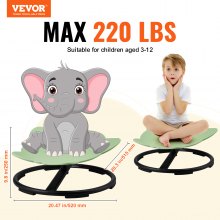 VEVOR Silla Giratoria con Forma de Elefante para Niños Carga de 100 kg Verde