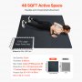 VEVOR Alfombrillas de Gimnasio de 610 x 610 x 14 mm, 12 Baldosas de Goma con Espuma EVA con Una Cobertura de 4,5 m² y Diseño de Rompecabezas Entrelazado para Gimnasio, Hogar, Garaje, Azul y Negro