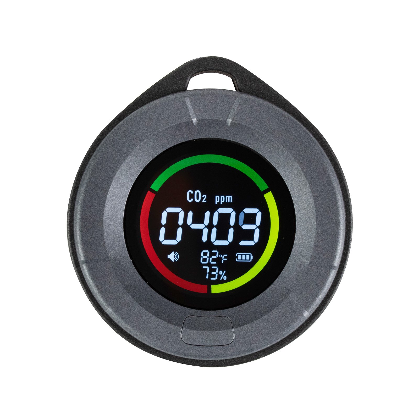 VEVOR Monitor de Dióxido de Carbono, 400 a 5000 ppm, con Pantalla de Temperatura y Humedad, Sensor NDIR de 4,5 m, para Exteriores, Hogar, Oficina, Coche, Ligero y Portátil, 70 x 30 x 75 mm, Negro