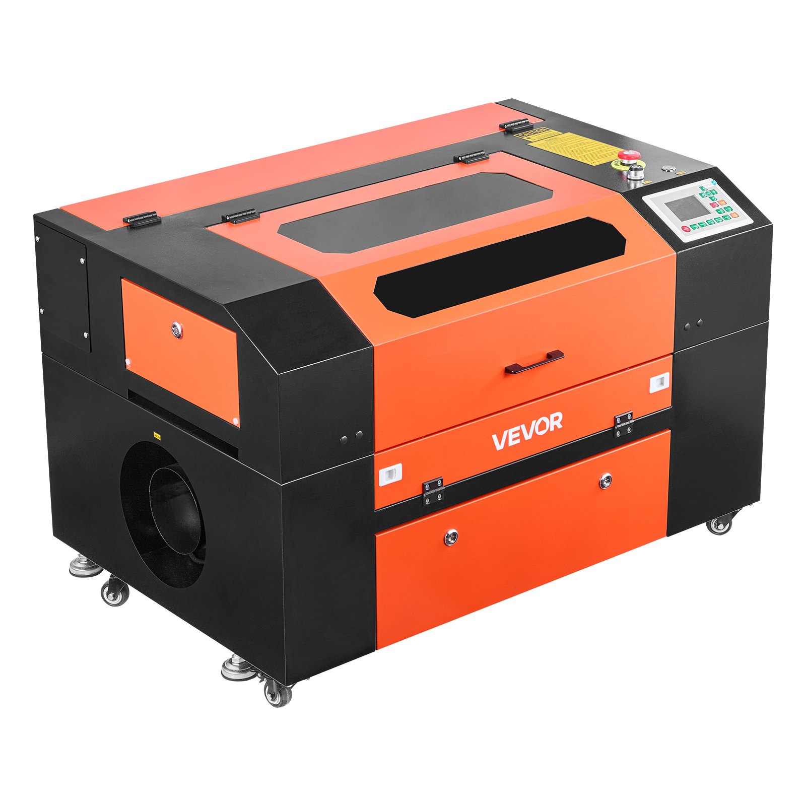 VEVOR Grabadora Láser CO2 50W, Área de Trabajo 500 x 300 mm, Máquina de Grabado Cortadora Láser con Asistencia de Aire de Paso de 4 Vías Velocidad de 600 mm/s, para Bricolaje en Madera Acrílico Cuero