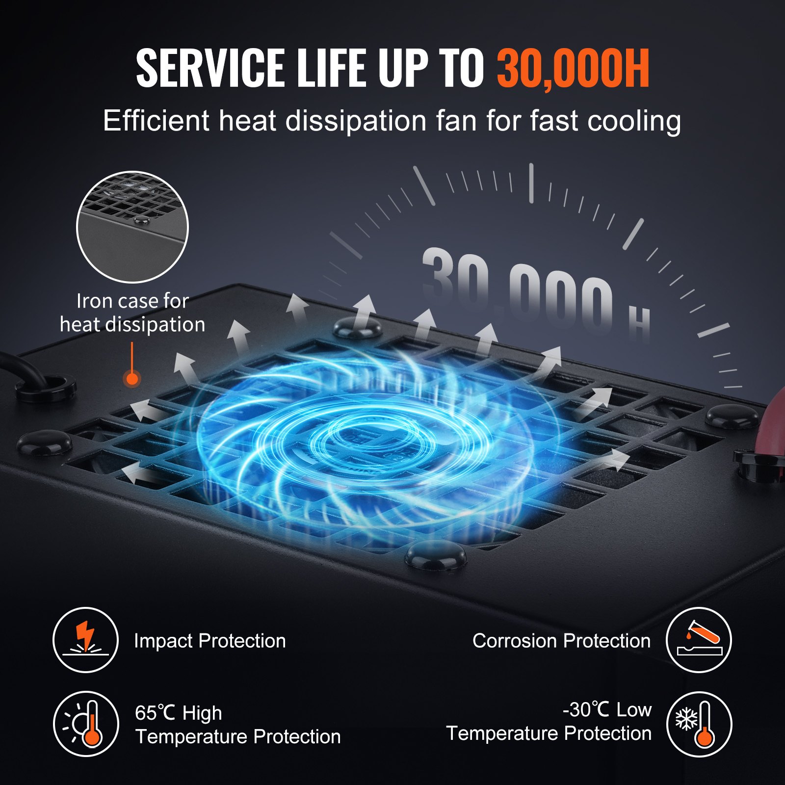 VEVOR CO2 laser power supply, 60 W, power supply for 60 W laser tube, constant current protection, no-load protection, fast heat dissipation, compatible with laser engravers and cutters of several brands