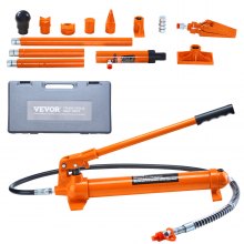VEVOR Kit de Cilindro Hidráulico Gato Hidráulico Portátil 12 T con Manguera de Aceite de 1,4 m Kit de Reparación de Marco de Carrocería para Reparación de Automóviles, Camiones, Granja, Naranja