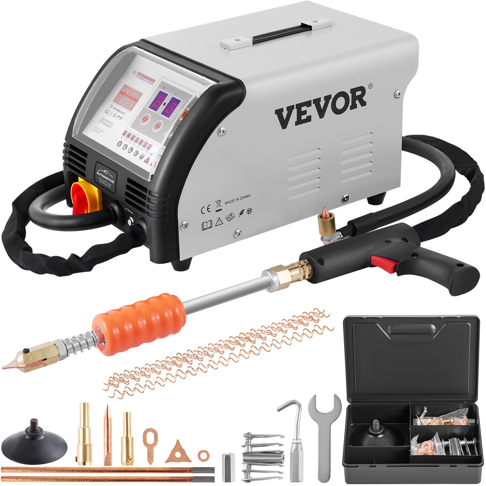 VEVOR Soldador de Reparación de Automóviles Abolladuras Coche 3,500A Soldadura Eléctrica 0,6-1,2 mm Máquina de Reparación de Carrocería Automática