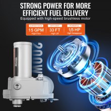 VEVOR Bomba de Transferencia de Combustible Diésel 12 V 15 GPM 56 L/min 1/5 HP