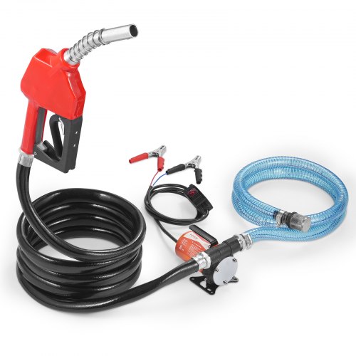 VEVOR Bomba Eléctrica de Transferencia de Combustible Engranajes 12V CC 8 GPM 30L/min 1/5HP Boquilla de Combustible Apagado Automático, Manguera de Salida Larga de 4m, para Mezclar Gasolina, Diesel