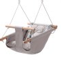 VEVOR Baby Swing 30 kg Weight Capacity 3 Modes Canvas Hammock Swing Gray, for Indoor and Outdoor, 5-Point Harness and Tree Straps, Wooden Hanging Seat with Integrated Cushion for Baby to Toddler