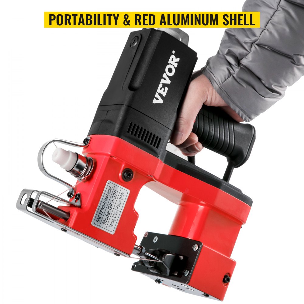 Vevor Máquina De Coser Eléctrica 220 V Máquina Cosedora Portátil Rojo Para Sacos