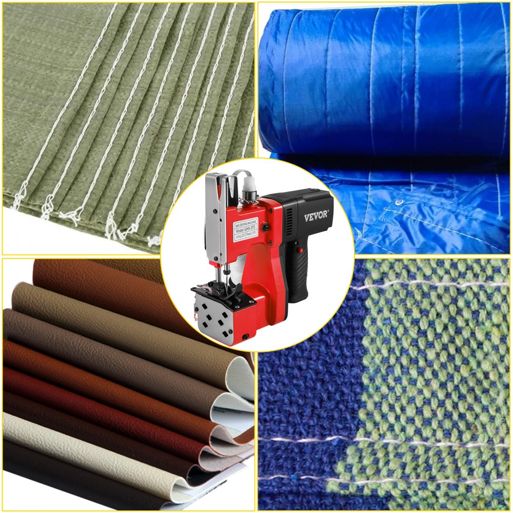 Vevor Máquina De Coser Eléctrica 220 V Máquina Cosedora Portátil Rojo Para Sacos