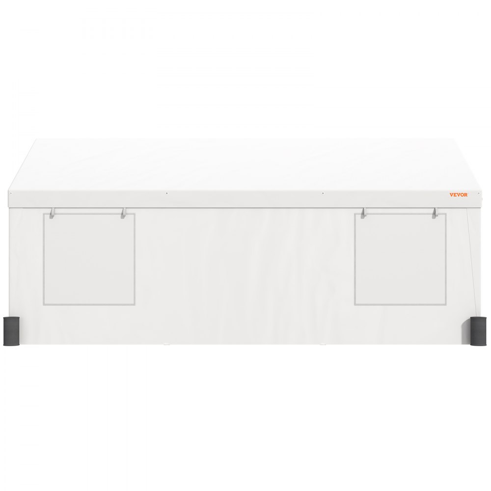 VEVOR Toldo para Cochera, Carpa para Garaje 3,7x6 m, Refugio Exterior con Paredes Laterales Desmontables, Ventanas, Puertas Enrollables Ventiladas, Lona Impermeable para Coche, Camión, Barco, Blanco