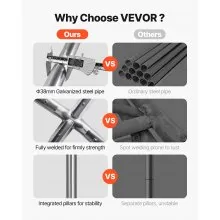 VEVOR Cochera 3,05 x 6,09 x 2,87 m Resistente a los Rayos UV y al Agua, Gris
