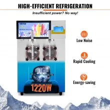 VEVOR Máquina comercial de granizado, máquina de Margarita de 8 l/2.1 galones, máquina de margarita de acero inoxidable de 1050 W, máquina de granizados para fiestas, cafeterías, restaurantes, bares y