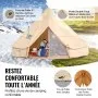 VEVOR Tienda de Campana de Lona de 5m Carpa para Fiestas Familiares Actividades al Aire Libre con Orificio para Estufa de Leña y Bolsas de Almacenamiento Capacidad Aprox. 8 Personas, Barbacoa, Camping