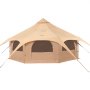 VEVOR Tienda de Campana de Lona de 5m, Carpa de Yurta para 4 Estaciones, Tienda de Campaña Familiar con Agujero para Estufa de Leña y Bolsas de Almacenamiento para Glamping de hasta 8 Personas, Fiesta