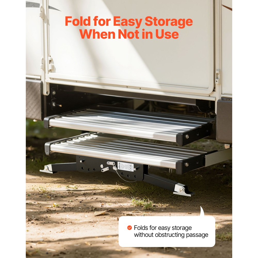 VEVOR Estabilizador de Escalón para Autocaravanas, Juego de Soportes de Altura Regulable 76,2 a 381 mm, Fabricados en Acero con Recubrimiento en Polvo, para Caravanas, Remolques y Autocaravanas