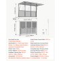 VEVOR Ventana de Servicio para Camión de Comida, 162,6 x 101,6 cm, Marco de Aleación de Aluminio, Hasta 85°, con 3 Ventanas Fijas y 3 Corredizas de Malla, Puerta de Toldo y Gancho de Arrastre