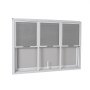 VEVOR Ventana de Servicio para Camión de Comida, 162,6 x 101,6 cm, Marco de Aleación de Aluminio, Hasta 85°, con 3 Ventanas Fijas y 3 Corredizas de Malla, Puerta de Toldo y Gancho de Arrastre