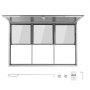 VEVOR Ventana de Servicio para Camión de Comida, 162,6 x 101,6 cm, Marco de Aleación de Aluminio, Hasta 85°, con 3 Ventanas Fijas y 3 Corredizas de Malla, Puerta de Toldo y Gancho de Arrastre