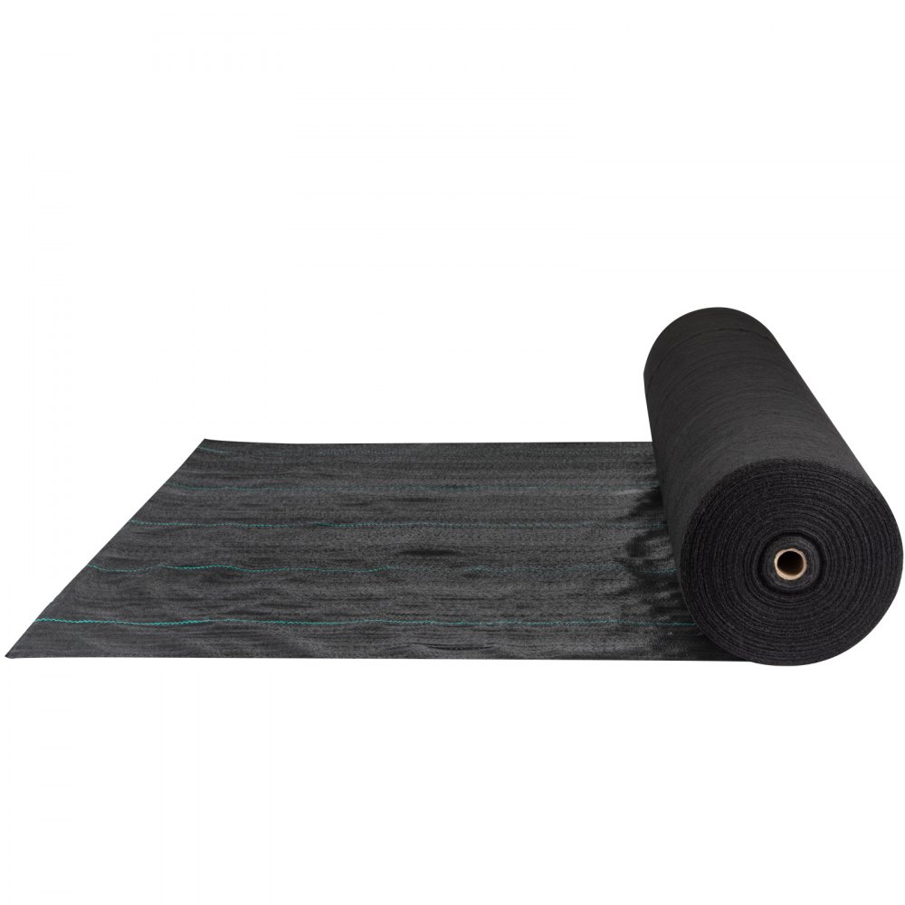 VEVOR Weed Control Fabric, 5.8 oz. Garden Fleece, 0.9 x 91.4 m Cover Mat, Heavy-Duty Woven Grass Control Geotextile Weed Control Fabric Weed Barrier for Garden, Patio, Black