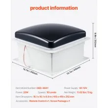 VEVOR Ventilador de Techo RV 410 x 410 x 252 mm 10 Velocidades Control Remoto