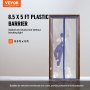 Kit de puerta con barrera contra el polvo VEVOR, 8,5 x 5 pies, plástico, a prueba de polvo, transparente, sellado, trabajador en segundo plano.