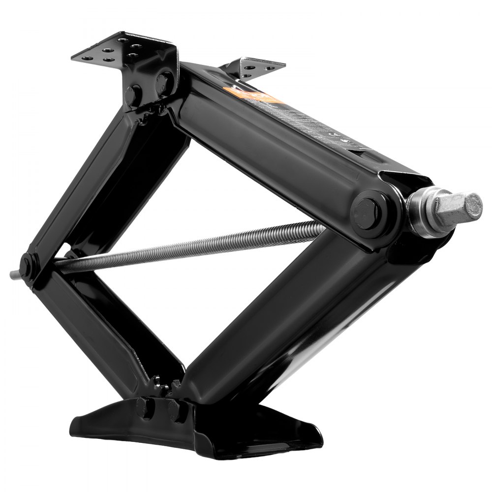 VEVOR Gatos de Tijera de 2277 kg para Autocaravanas, 2 uds, con Manivela, Nivel de Burbuja y Enchufe, no Se Doblan ni Deforman Fácilmente, 665 x 182 x 103 mm, Rango de Elevación de 10 a 60 cm