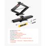 VEVOR Gatos de Tijera de 2277 kg para Autocaravanas, 2 uds, con Manivela, Nivel de Burbuja y Enchufe, no Se Doblan ni Deforman Fácilmente, 665 x 182 x 103 mm, Rango de Elevación de 10 a 60 cm