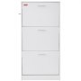 VEVOR Narrow Shoe Cabinet, White Shoe Rack, 600 x 237 x 1200 mm, Shoe Cabinet with 3 Drop-Down Doors + Top Storage Compartment, Shoe Chest with 45.35 kg Load Capacity, Solid Wood Shoe Storage Cabinet for Hallway