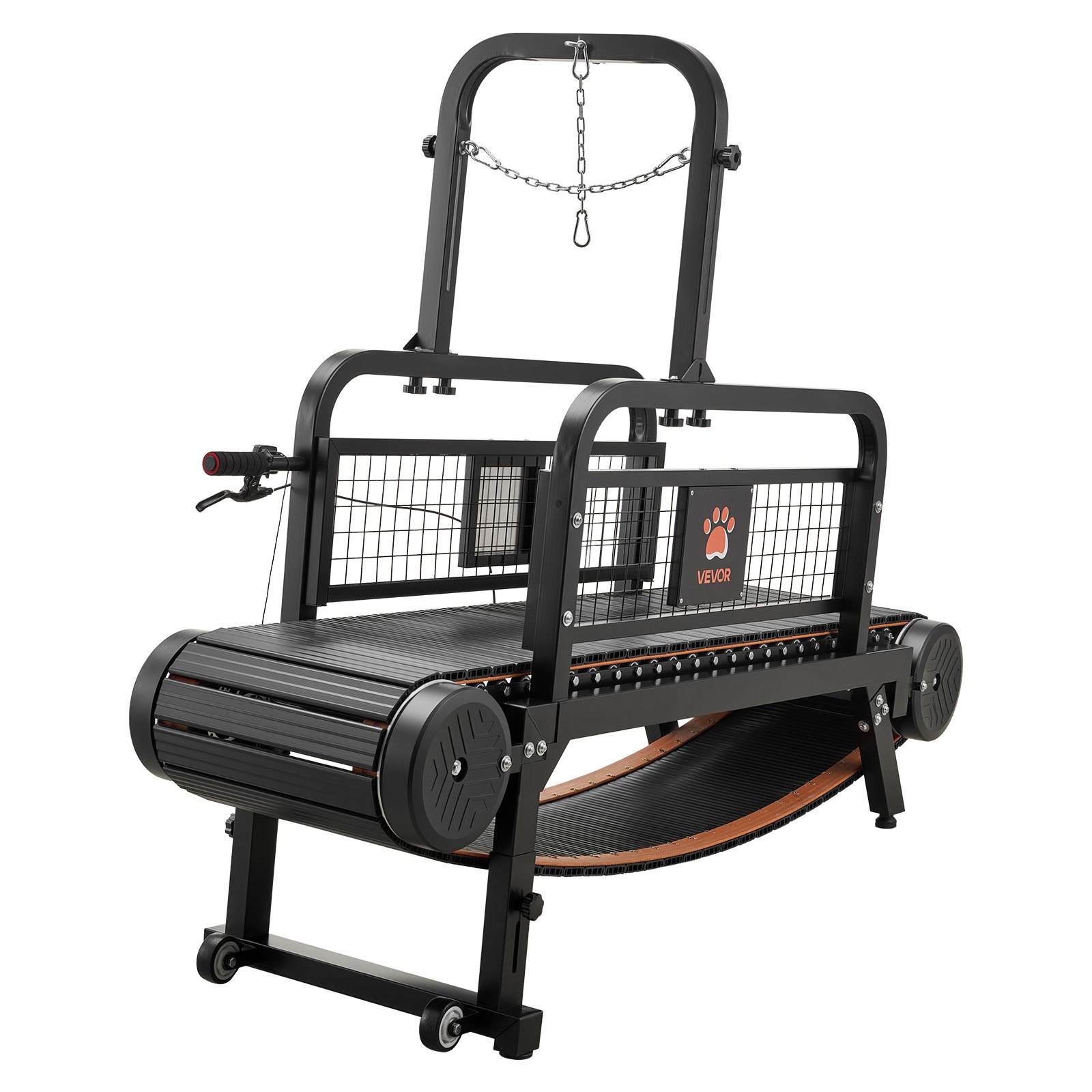 VEVOR Cinta de Correr para Perros Grandes Medianos sin Motor 191 x 57 x 140 cm, Soporte 199,58 kg, Máquina de Ejercicio Interior Perros, con Rampa Ajustable y Ruedas, Altura de Inclinación de 11 cm